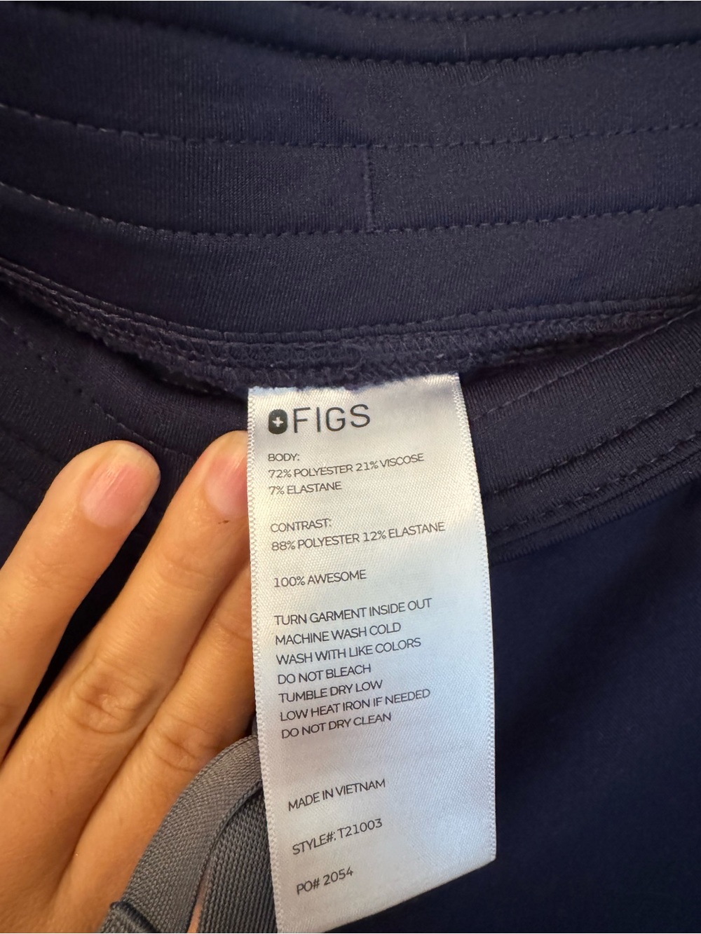 FIGS Navy Straight-Leg Scrub Pants with Drawstring Waist - Picture 10 of 10